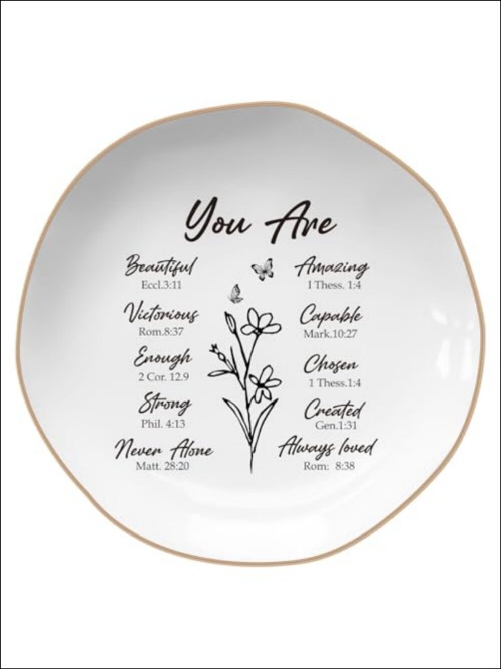 Ceramic Jewelry Tray Christian Bible Verse Gift for Women